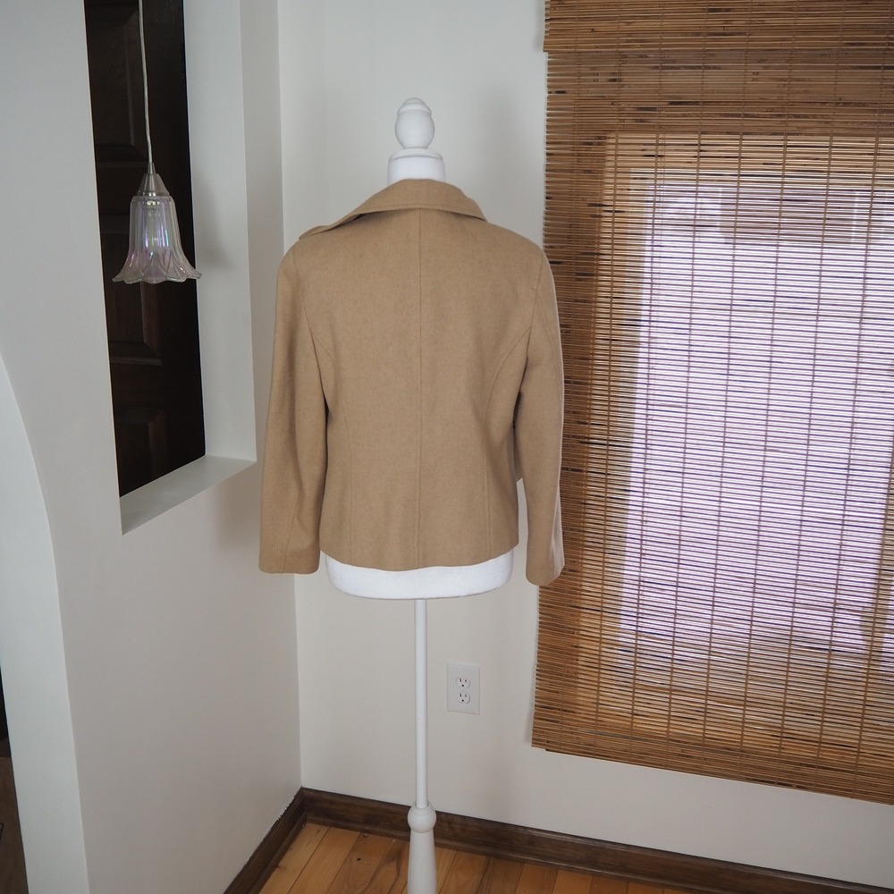 Vintage Talbots Camel Hair Jacket Women's Size 6 Petite Toggle Pea Coat Italy - Picture 7 of 15